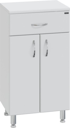 Тумба напольная Санта Стандарт 450x850x305, 2 двери, 1 ящик, белый 301005