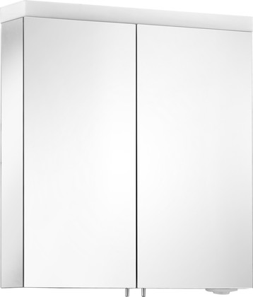 Зеркальный шкаф Keuco Royal Reflex, 65x70см, с подсветкой, 2 дверцы, алюминий серебристый 24202 171301