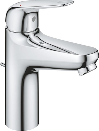 Смеситель для раковины Grohe Euroeco, размер M, рычажный донный клапан, хром 24265001