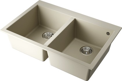 Кухонная мойка Omoikiri Bosen 80-2 BE, две чаши, ваниль 4993837