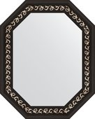 Зеркало Evoform Polygon 590x740 в багетной раме 81мм, черный ардеко BY 7138