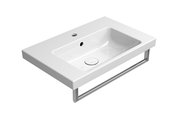 Раковина GSI Norm 600, подвесная, встраиваемая, перелив, отверстие под смеситель, белый глянцевый 8636111