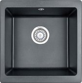 Кухонная мойка Granula 4451, 455x460, универсальный монтаж, кварц, Шварц (чёрный металлик) 4451, ШВАРЦ