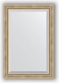 Зеркало Evoform Exclusive 630x930 с фацетом, в багетной раме 70мм, состаренное серебро с плетением BY 1172