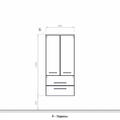 Шкаф подвесной Verona AREA, 1295x600, средний, 2 дверцы и 2 ящика AR401