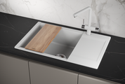Кухонная мойка Granula Estetica ES-7807, 780x500, с крылом, кварц, Арктик 7807, АРКТИК