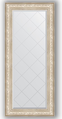 Зеркало Evoform Exclusive-G 700x1600 с гравировкой, в багетной раме 109мм, виньетка серебро BY 4168