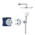 Набор для душа скрытого монтажа Grohe Grohtherm, термостат круглый, верхний душ Tempesta 250, ручной душ 2jet, хром 34872000