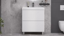 Тумба с раковиной Velvex Edge 700-0-2 (9696) напольная, белый глянец tn.EDG.9696.70.2Y белый глянец + 9696-70