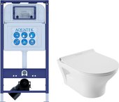 Инсталляция для унитаза Aquatek с унитазом Serel Nita с ободком, овальный, сиденье soft close, без клавиши и крепежа Set Serel Nita NT23SL INS25