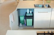 Встраиваемые мусорные вёдра Brabantia Sort&Go 2x15л, светло-зеленый, темно-серый 232503