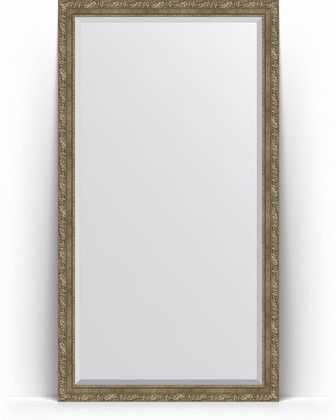 Зеркало Evoform Exclusive Floor 1100x2000 пристенное напольное, с фацетом, в багетной раме 85мм, виньетка античная латунь BY 6155