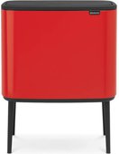 Мусорный бак Brabantia Bo Touch Bin 3x11л, трёхсекционный, красный 316005