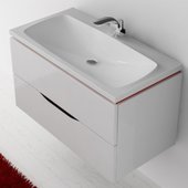 Тумба подвесная с раковиной из минерального литья, 2 ящика 90х48х53см Verona Viva VA105