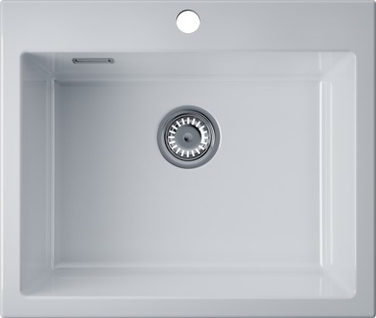 Кухонная мойка Omoikiri Omishima 60 WH Glossy Natceramic, врезной монтаж, белый глянцевый 4997466
