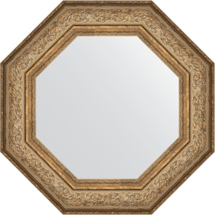 Зеркало Evoform Octagon 650x650 в багетной раме 109мм, виньетка античная бронза BY 7384