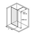 Душевая перегородка Aquatek Walk In 700x2000, с держателем, прозрачное стекло, хром AQ WIW 07020CH
