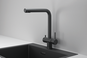 Смеситель кухонный Granula Kitchen Space KS-7011, с подключением к фильтру для питьевой воды, Чёрный матовый 7011, ЧЕРНЫЙ МАТОВЫЙ