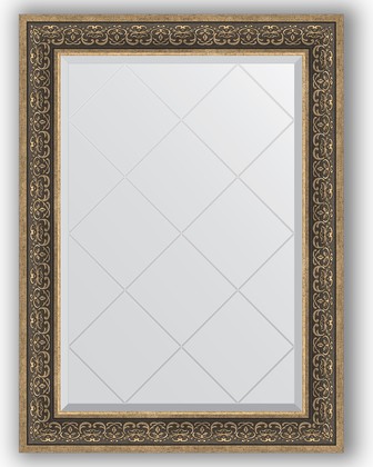 Зеркало Evoform Exclusive-G 790x1060 с гравировкой, в багетной раме 101мм, вензель серебряный BY 4207