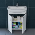 Тумба с раковиной Санта Сити Уют 600, 2 двери, белый 201075+Уют60