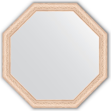Зеркало Evoform Octagon 708x708 в багетной раме 57мм, беленый дуб BY 3699