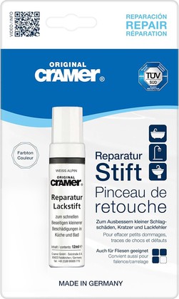 Штрих-корректор Cramer для ремонта ванн, поддонов, 12мл, edelweiss 15010