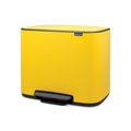 Бак для мусора Brabantia Bo Pedal Bin 3x11л, трёхсекционный, жёлтый 121043