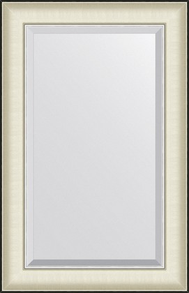 Зеркало Evoform Exclusive 54x84, с фацетом, в багетной раме, белая кожа с хромом 78мм BY 7450
