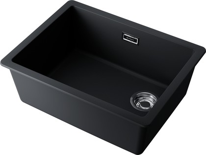 Кухонная мойка Omoikiri Kata 56-U/I Side BL, Artgranit, со смещённым сливом, чёрный 4997583