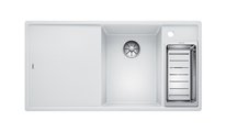 Кухонная мойка Blanco Axia III 6S, клапан-автомат, разделочный столик из ясеня, чаша справа, белый 523466