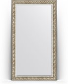 Зеркало Evoform Exclusive Floor 1150x2050 пристенное напольное, с фацетом, в багетной раме 106мм, барокко серебро BY 6174