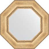 Зеркало Evoform Octagon 670x670 в багетной раме 120мм, состаренное серебро с орнаментом BY 7390
