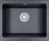 Кухонная мойка Granula 5551, 555x460, универсальный монтаж, кварц, Шварц (чёрный металлик) 5551, ШВАРЦ