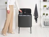 Мусорный бак Brabantia Bo Touch Bin 3x11л, трёхсекционный, тёмно-серый 233586