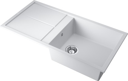 Кухонная мойка Omoikiri Sumi 100-WH с крылом, tetogranit, белый 4993657