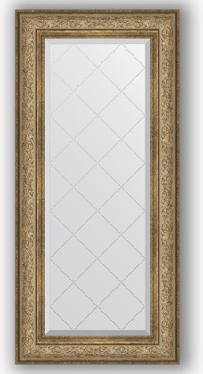 Зеркало Evoform Exclusive-G 600x1300 с гравировкой, в багетной раме 109мм, виньетка античная бронза BY 4081