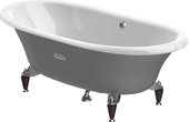 Чугунная ванна Roca Newcast Grey 170x85см, овальная, с серым фасадом и нескользящим дном 233650000