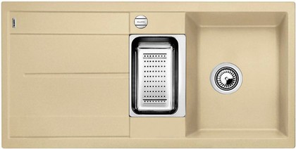 Кухонная мойка Blanco Metra 6S, с крылом, с клапаном-автоматом, коландером, гранит, шампань 513939
