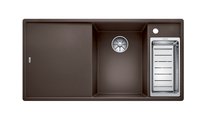Кухонная мойка Blanco Axia III 6S-F, клапан-автомат, разделочный столик из ясеня, чаша справа, кофе 523488