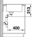 BLANCO SUBLINE 500-F Схема с размерами: вид сбоку