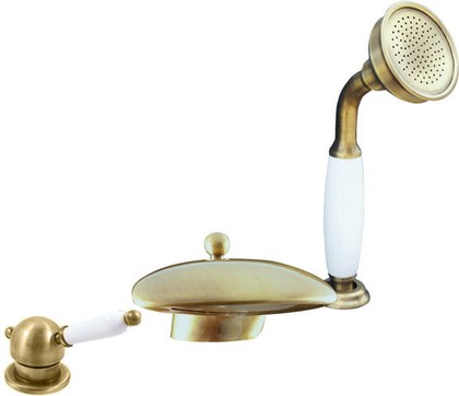 Смеситель на борт ванны RAV Slezak Labe, 3 отверстия, латунная рукоятка с керамической вставкой, бронза L570.5SSM