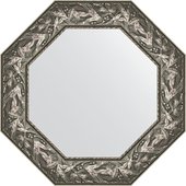 Зеркало Evoform Octagon 630x630 в багетной раме 99мм, византия серебро BY 7372
