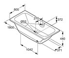 Ванна акриловая 180x80см, белая Kludi ESPRIT 56BW843