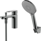 Смеситель врезной на борт ванны Aquatek Ника, на 1 отверстие, оружейная сталь AQ1844BGM