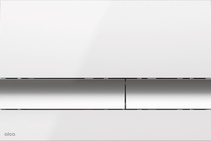 Кнопка управления Alcaplast Basic M1720-1, панель: белый глянец, клавиши: хром глянец