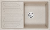 Кухонная мойка Granula 8601, 860x500, накладная, с крылом, кварц, Пирит 8601, ПИРИТ