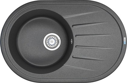 Кухонная мойка Granula Standart 7601, 760x500, овальная, кварц, Графит 7601, ГРАФИТ