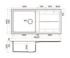 Кухонная мойка Omoikiri Sumi 100-SA с крылом, tetogranit,  leningrad grey 4993565