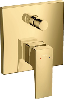 Смеситель для ванны Hansgrohe Metropol, внешняя часть, обратный клапан, полированное золото 32546990