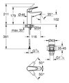 Смеситель для раковины Grohe Euroeco, размер M, нажимной донный клапан, хром 24267001